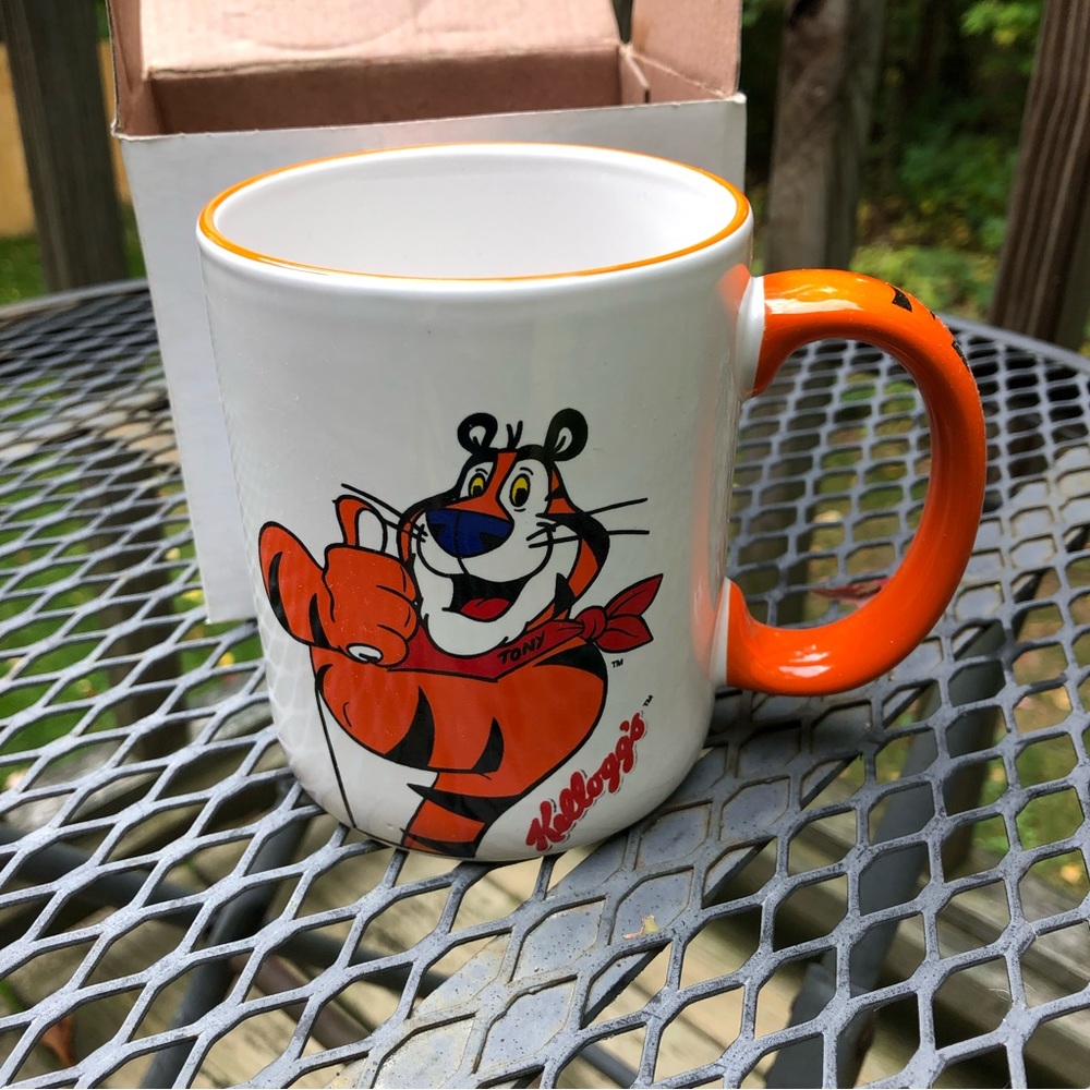 Vintage Tony The Tiger Kellogg's Frosted Flakes Orange White Mug Cup
